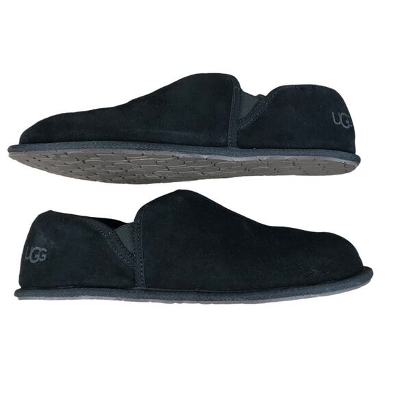 UGG Scuff Romeo II Slippers Men 13 Black Suede/Sheep Comfy Retro Cottage NWOB - Picture 5 of 10